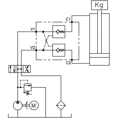 ZAWÓR HYDRAULICZNY ZWROTNY BLIŹNIACZY VBPDE BLOKADA DO SIŁOWNIKA 3/8 35L
